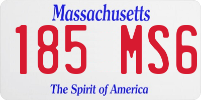 MA license plate 185MS6