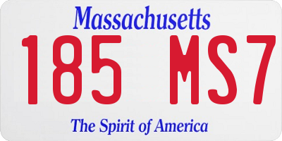MA license plate 185MS7