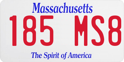 MA license plate 185MS8