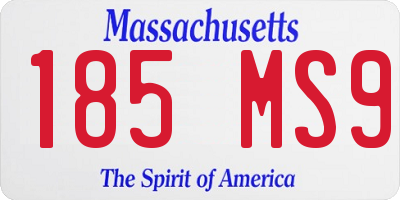 MA license plate 185MS9