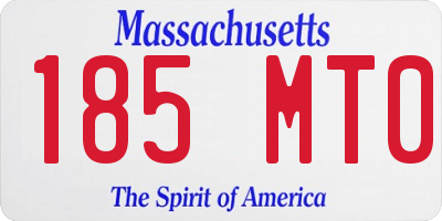 MA license plate 185MT0
