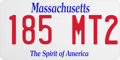 MA license plate 185MT2
