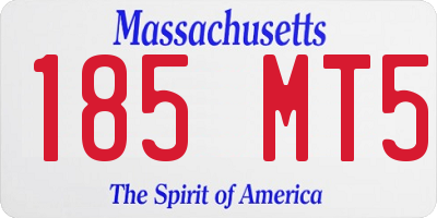 MA license plate 185MT5