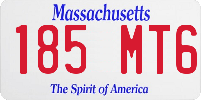MA license plate 185MT6