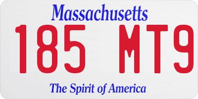 MA license plate 185MT9