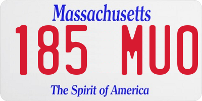 MA license plate 185MU0