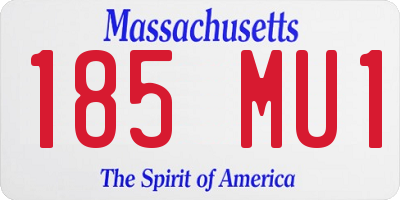 MA license plate 185MU1