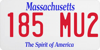 MA license plate 185MU2