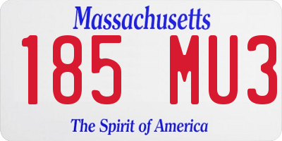 MA license plate 185MU3