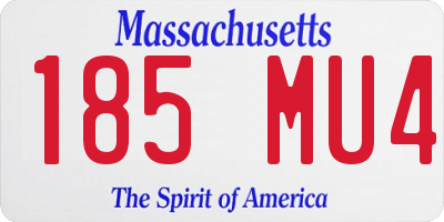 MA license plate 185MU4