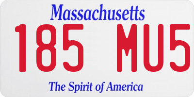 MA license plate 185MU5