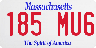MA license plate 185MU6