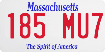 MA license plate 185MU7