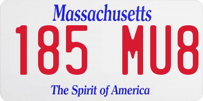 MA license plate 185MU8