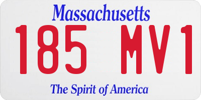 MA license plate 185MV1
