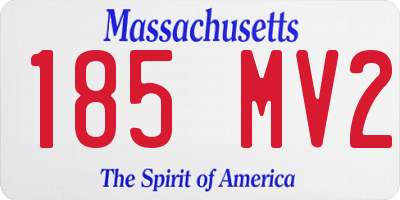 MA license plate 185MV2