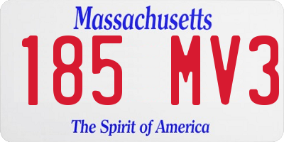MA license plate 185MV3