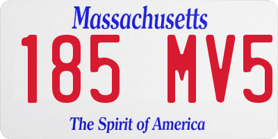 MA license plate 185MV5