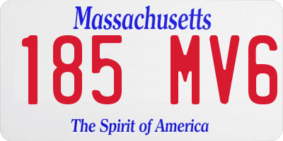 MA license plate 185MV6