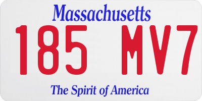 MA license plate 185MV7