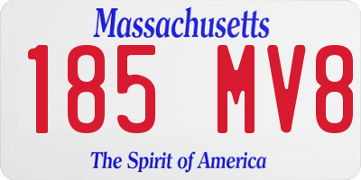 MA license plate 185MV8