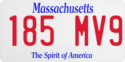 MA license plate 185MV9
