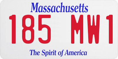 MA license plate 185MW1