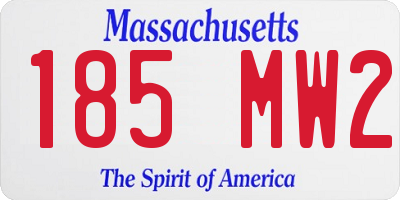 MA license plate 185MW2