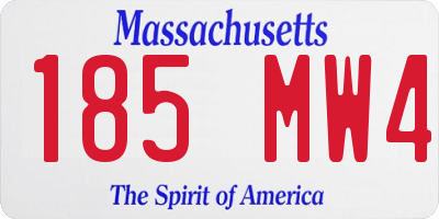 MA license plate 185MW4
