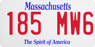 MA license plate 185MW6