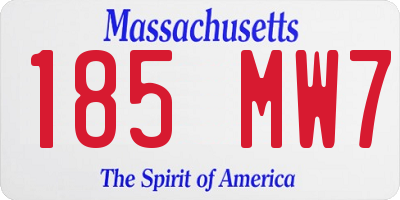 MA license plate 185MW7