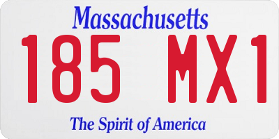 MA license plate 185MX1