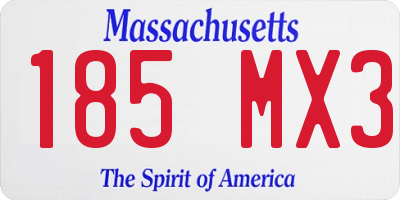 MA license plate 185MX3