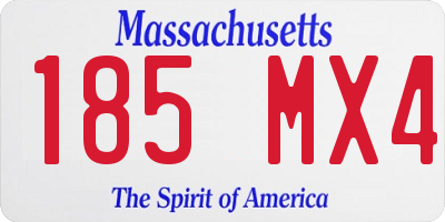 MA license plate 185MX4