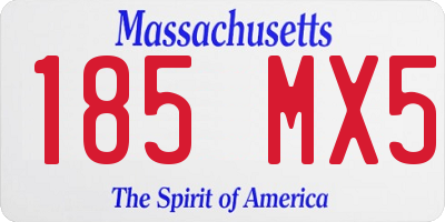 MA license plate 185MX5