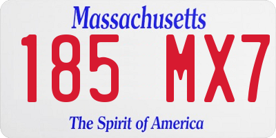 MA license plate 185MX7