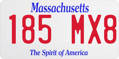 MA license plate 185MX8