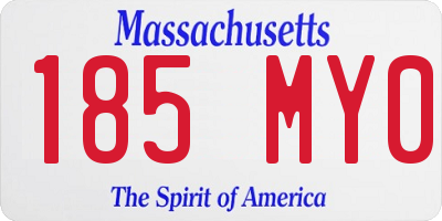 MA license plate 185MY0