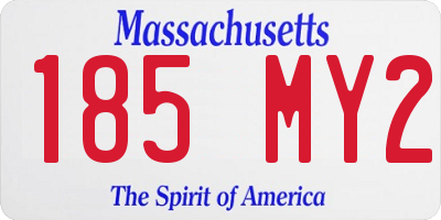 MA license plate 185MY2