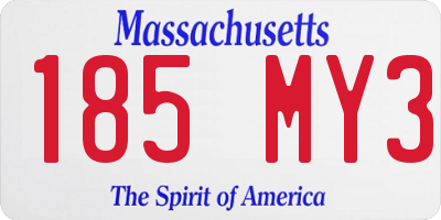 MA license plate 185MY3