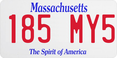 MA license plate 185MY5