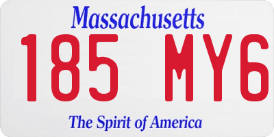 MA license plate 185MY6