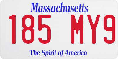 MA license plate 185MY9