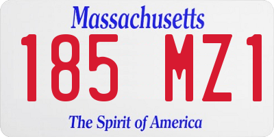 MA license plate 185MZ1