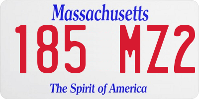 MA license plate 185MZ2