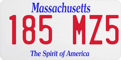MA license plate 185MZ5