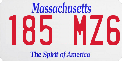 MA license plate 185MZ6