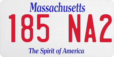 MA license plate 185NA2