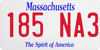 MA license plate 185NA3