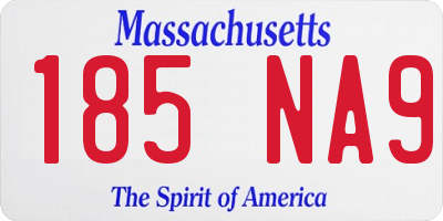 MA license plate 185NA9